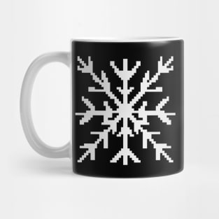 White snowflake pixel art Mug